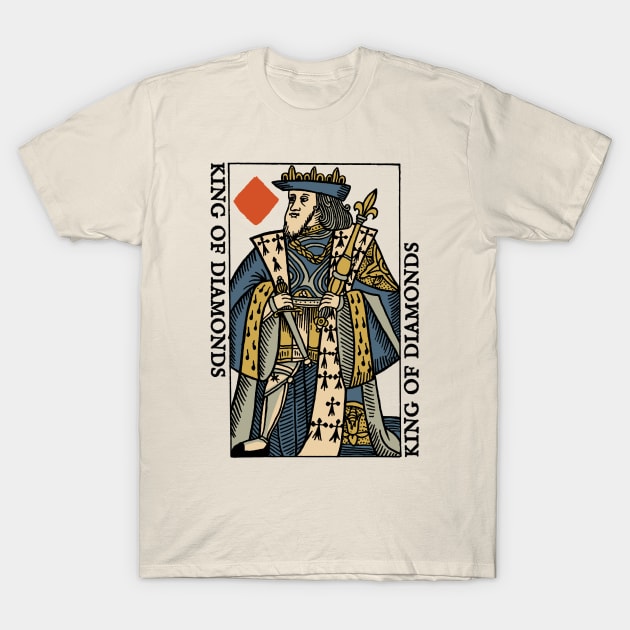 Vintage Character of Playing Card King of Diamonds T-Shirt by KewaleeTee